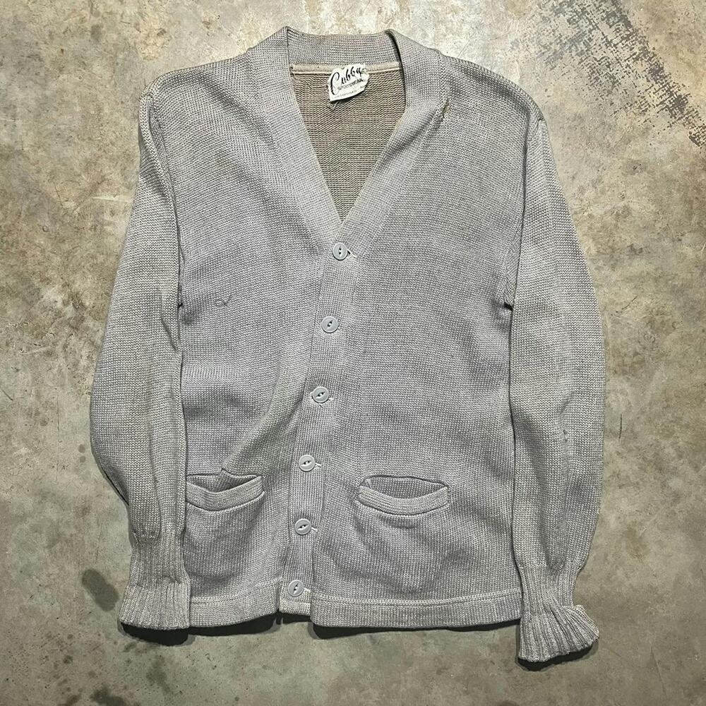 Vintage 50s 60s Cubby Sportswear Tan Varsity Cardigan